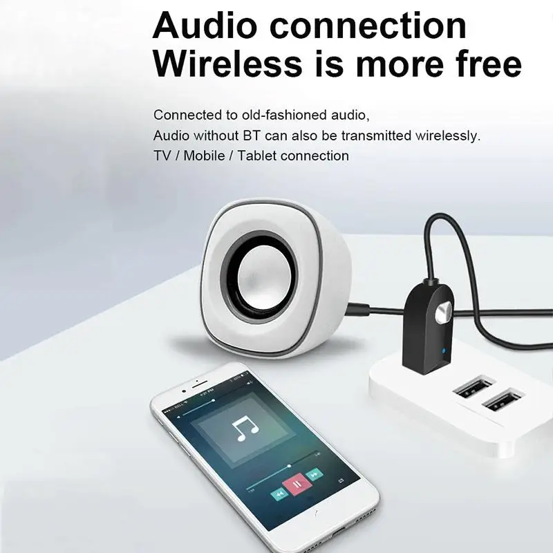 

Car Audio Aux Music Receiver USB Bluetooth 5.0 Receiver Wireless Adapter 3.5mm Jack Handsfree Kit For Speaker Car
