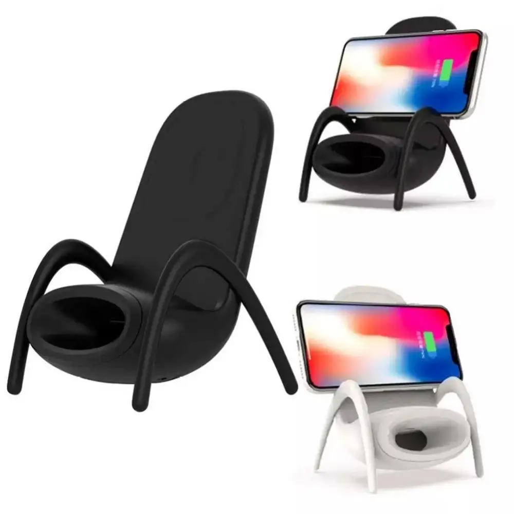 

Portable Mini Chair Stand Wireless Charger Bracket Station Desk Mobile Phone Holder Fast Charge For Xiaomi IPhone Samsung