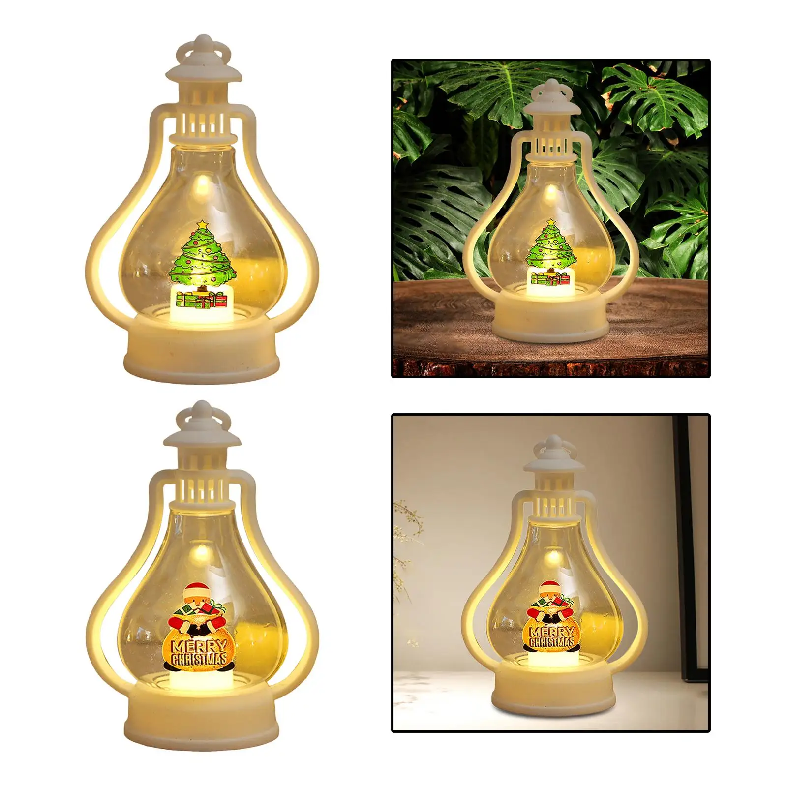 

2Pcs Christmas Lantern Xmas Lights Tealight for Wedding Garden Tabletop