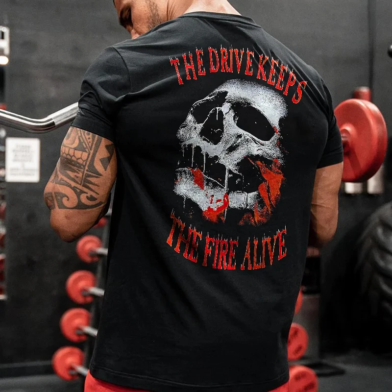 

Badassdude The Drive Keeps The Fire Alive Printing Men's Casual Fashion T-shirt