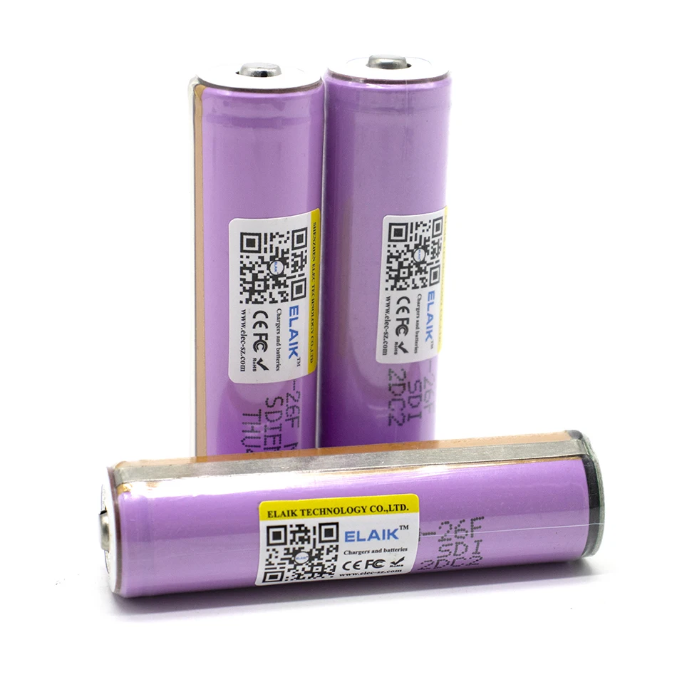 Новый оригинальный защищенный аккумулятор ELAIK 18650 2600 мАч ICR18650-26F M Li lon