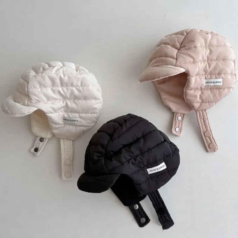 

1-4Y Korean Baby Hat Boy Girls Winter Children Thicken Windproof Ear Protection Kids Warm Hats Autumn Cotton-padded Lei Feng Cap