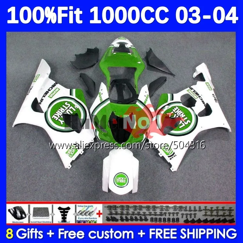 

OEM Body For SUZUKI GSXR-1000 GSXR 1000 CC 20No.183 1000CC lucky green GSX R1000 K3 GSXR1000 03 04 2003 2004 Injection Fairings