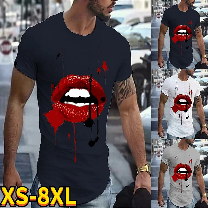 

2022 Summer Men's Fational 3D Printed Painting Pullover Round Neck Tee Shirts Casual and Comfortable Streetwear Plus Size New