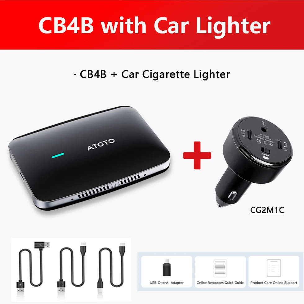 

Автомобильный смарт-бокс ATOTO с искусственным интеллектом, Android-система, 4 ГБ, 32 ГБ, для Apple Carplay, Android Auto, двойной Wi-Fi, Bluetooth, Car Play, адаптер CarWave CB4