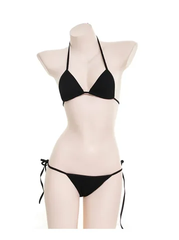 Бескаркасное бикини  Kawaii синий розовый белый полосатый