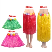 30cm 80cm plastic fibers women dance grass skirts hula skirt hawaiian costumes children stage dress up festive party supplies