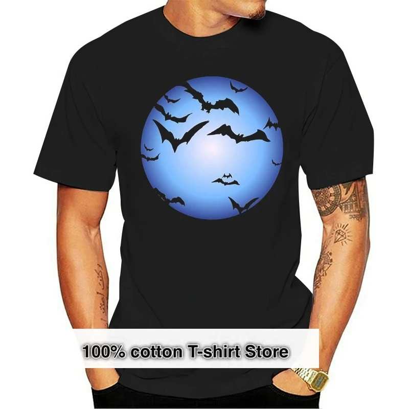 

FULL MOON & BATS MEN'S HALLOWEEN T-SHIRT - Fancy Dress Trick Or Treat Costume