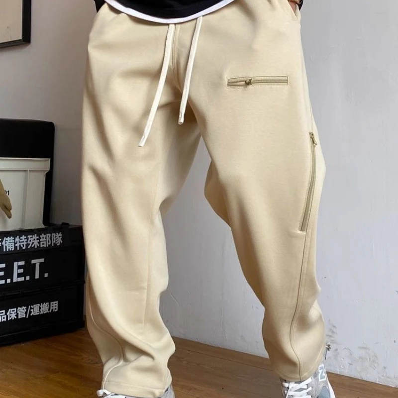 Весенне-осенняя мужская одежда Однотонные эластичные повседневные Модные