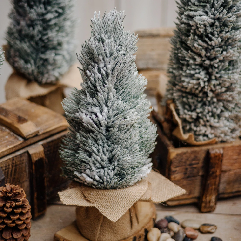 Рождественская елка Настольный Снег ниспадающий искусственным фонариком