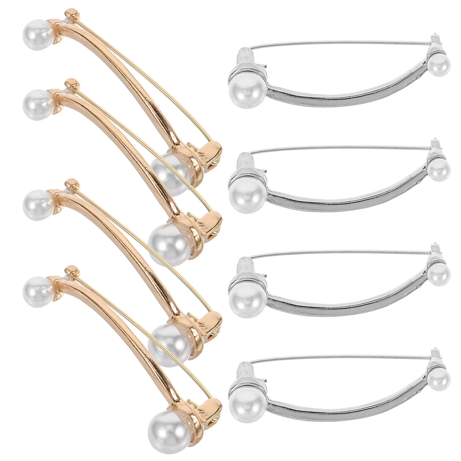 

8pcs Pearl Brooches Dress Safety Brooch Pin Pants Waist Clips Clothing Brooch Pin