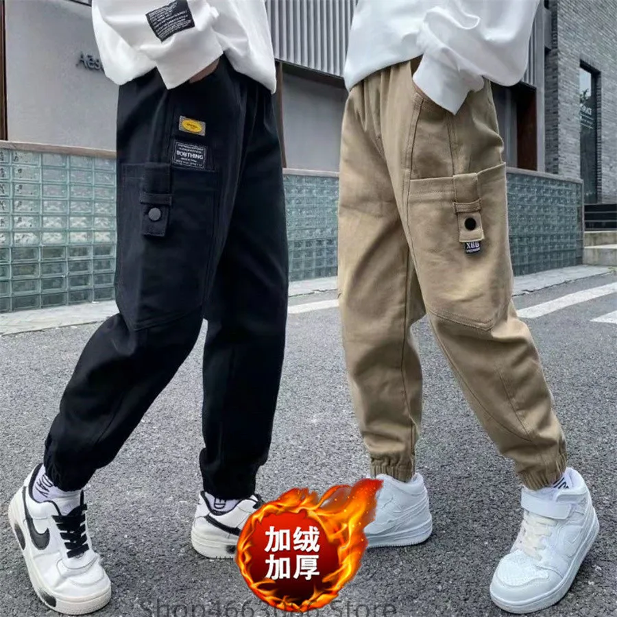 

Детские теплые брюки для мальчиков на осень и зиму, Вельветовая плотная верхняя одежда, спортивные брюки, детская одежда, повседневные брюк...