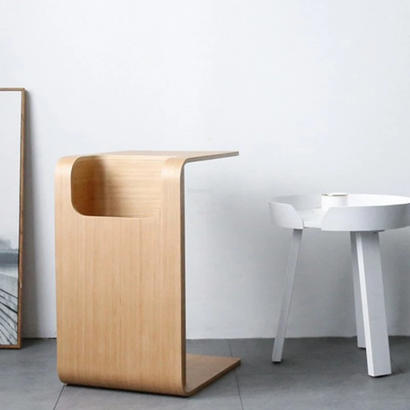 

Nordic Creative Solid Wood Coffee Tables Modern Living Room Furniture Home Corner Table Simple Sofa Side Table Storage Cabinet