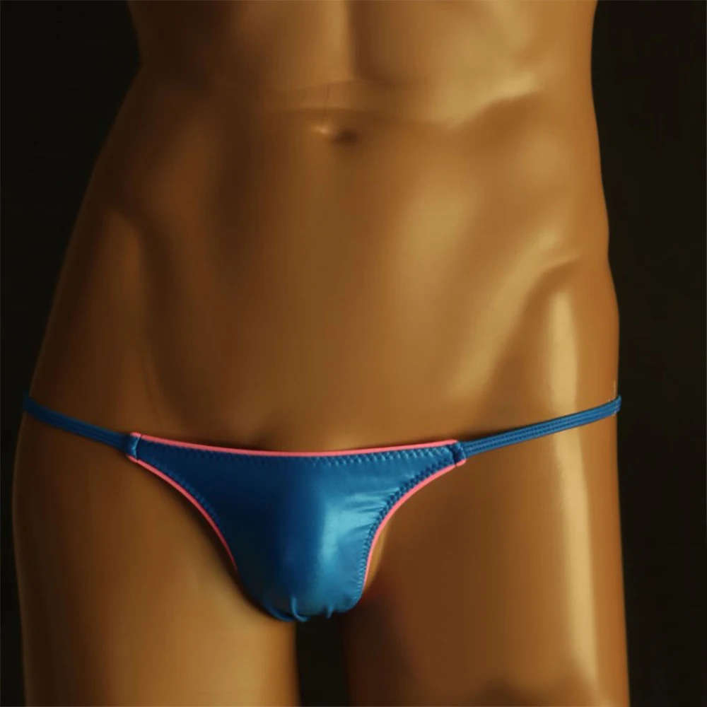 

Ice Silk Elasticity Lingerie Men Close-Fitting String Thong Underwear T-Back Underpants Jock Strap Panties Soft Seamless