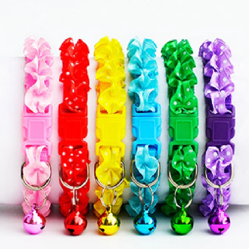 

Lovely Cat Dog Lace Collar With Bell Adjustable Buckle Collar For Cat Puppy Pet Supplies Cat Dog Accessories Small Dog Chihuahua