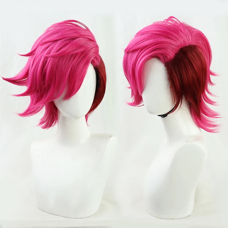 

Game LOL Arcane Vi Cosplay Wig VI 30cm Rose Short Heat Resistant Synthetic Hair Unisex Role Play Wigs