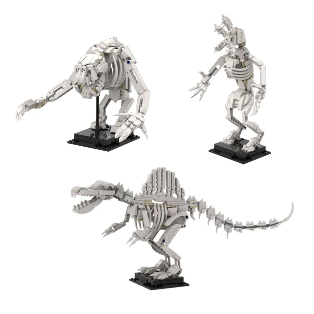 Gobricks MOC спинозавр скелет динозавра набор строительных блоков динозавр