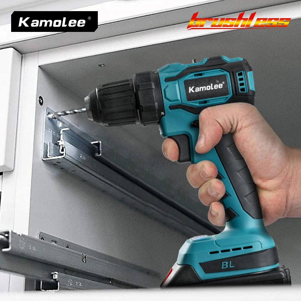 Бесщеточная электрическая Ударная дрель Kamolee 10 мм аккумуляторная отвертка