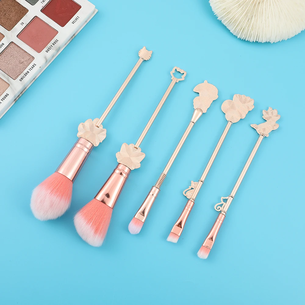 Набор кистей для макияжа кошачья пудра металлическая ручка |