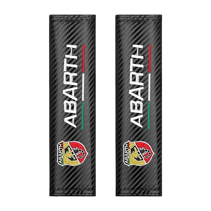 

2 шт., защитная накладка на ремень безопасности из углеродного волокна с логотипом автомобиля для Fiat Abarth 500 Tipo Punto Ducato Stilo Palio Bravo Pondo