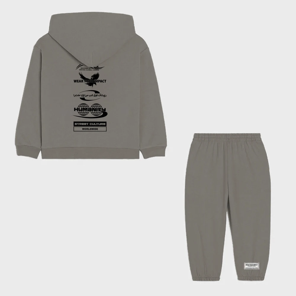 Детские повседневные толстовки флисовые и спортивные штаны комплект одежды из 2