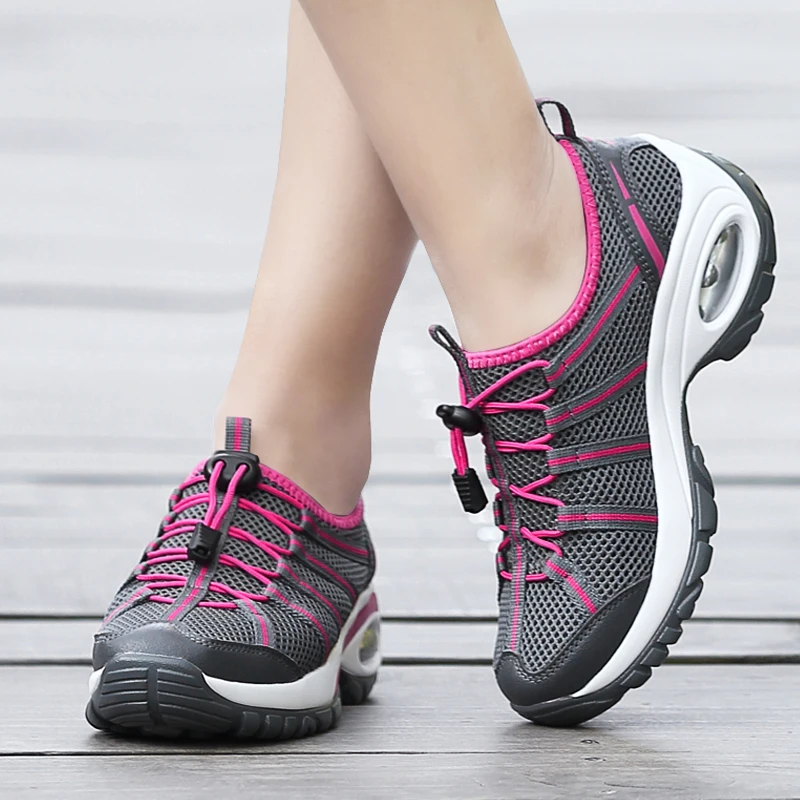 Casual Womens Walking Shoes Slip-on Fintness Jogging Shoe for Women Air Cushion Lightweigh Cofortable Outdoor Sports Fotowears