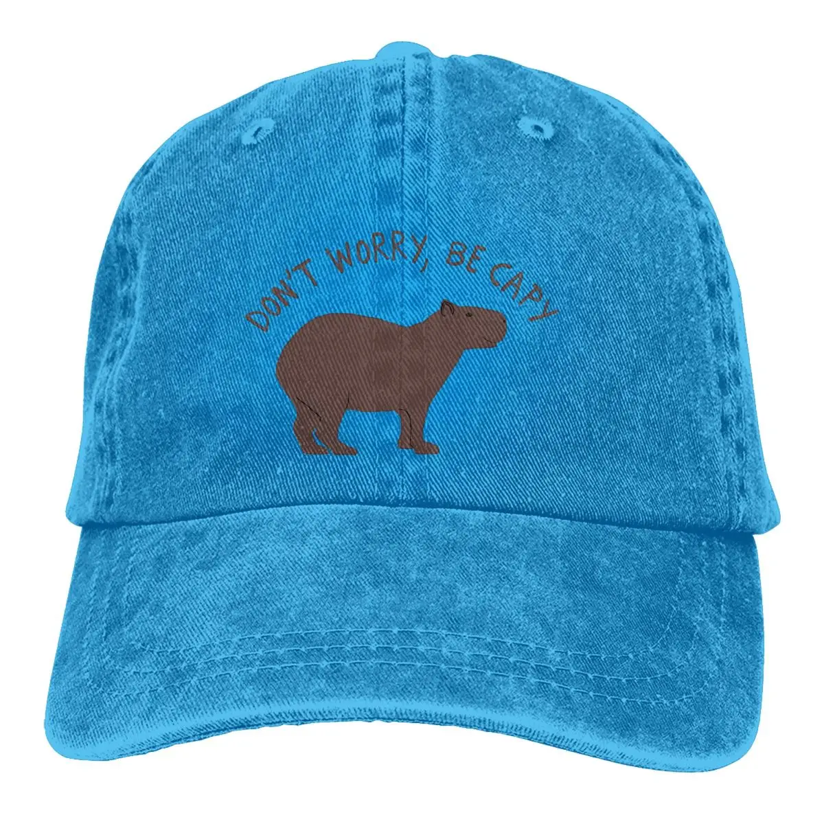 

Washed Men's Baseball Cap Don't Worry Be Capy Capybara Trucker Snapback Caps Dad Hat Golf Hats