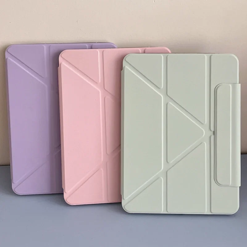 For iPad Case Air Pro 4 5 6 7 8 9 10th Generation 2024 M4 Stand Clear Transparent Hard Tablet Cover 10.9 10.2 11 12.9 13 inch