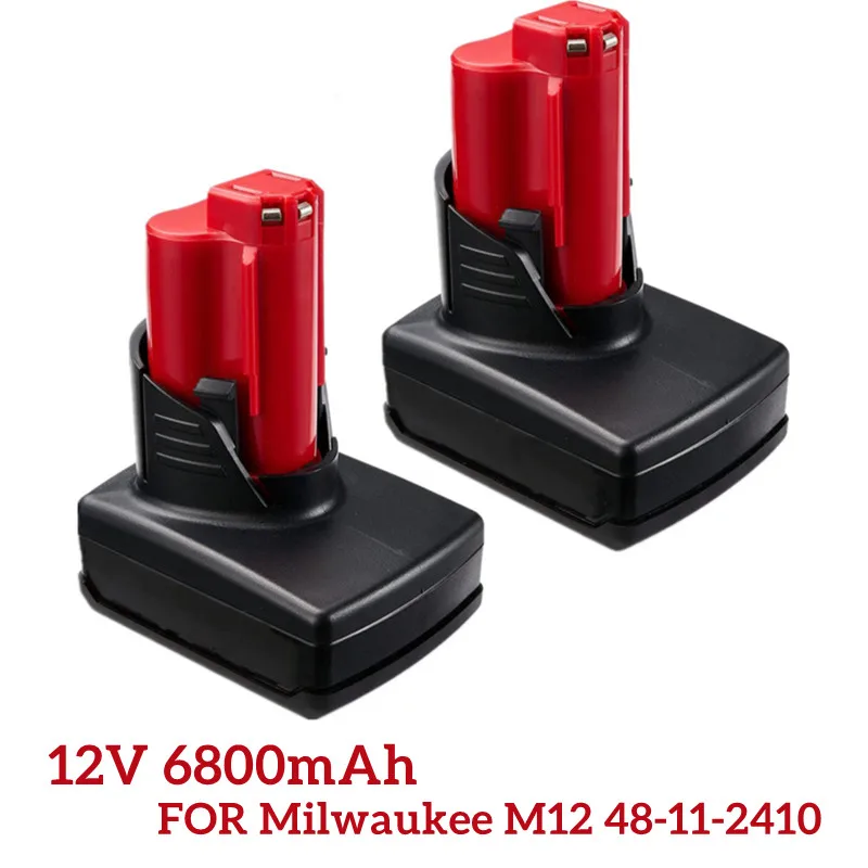 

12V 6.8Ah Replacement Battery for Milwaukee M12 Lithium-Ion 48-11-2410 XC 48-11-2420 48-11-2411 48-11-2401 48-11-2402 12 Volt