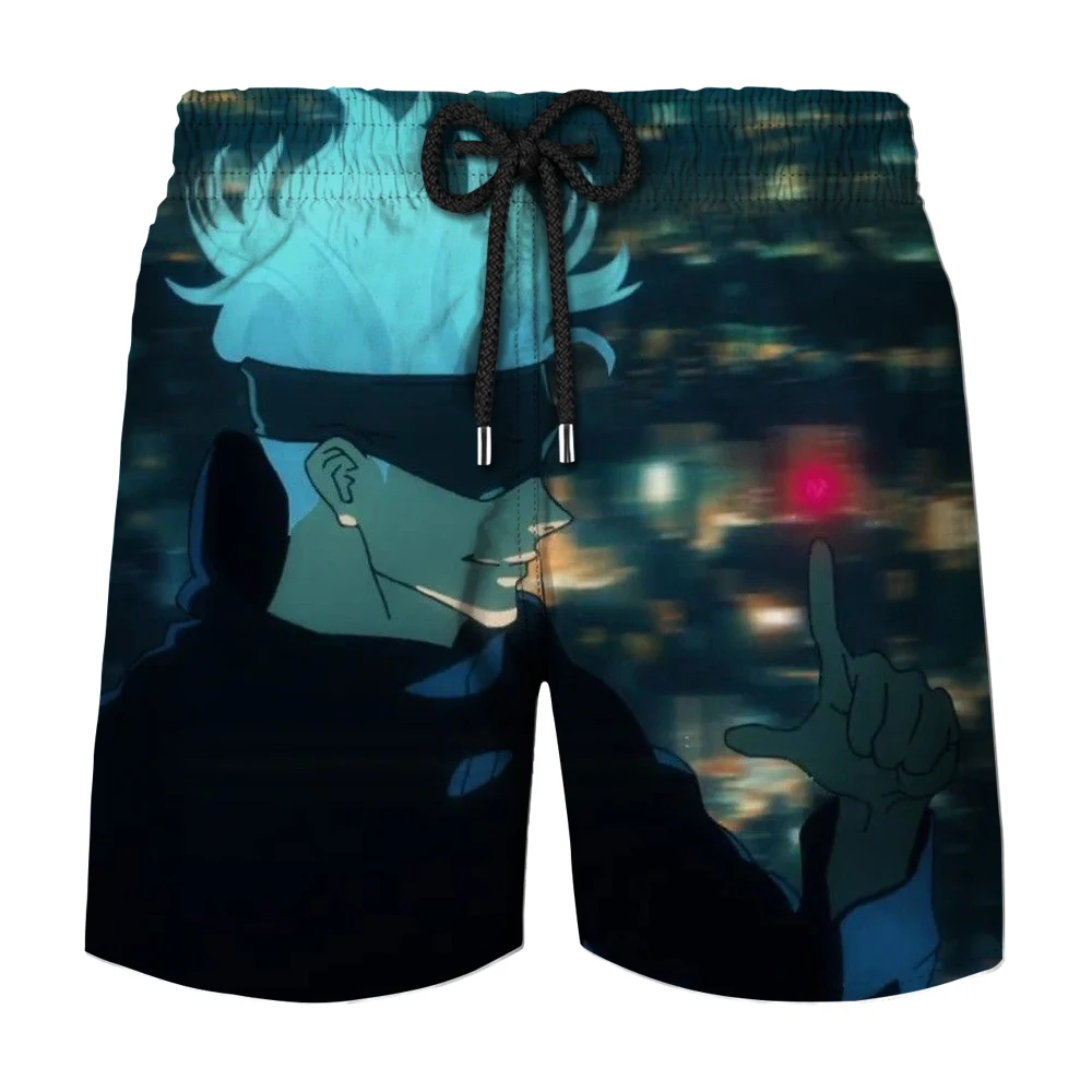 Summer Anime 3D Spell Back Battle Printed Sports Beach Pants Casual Comfortable Quick-Drying Swimsuit Swimming Shorts