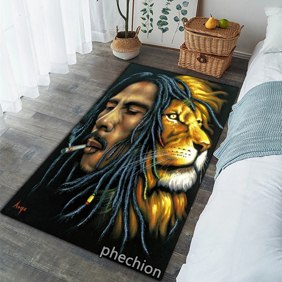 

Квадратный нескользящий коврик phechion Bob Marley с 3D принтом, напольный коврик, нескользящий коврик для столовой, гостиной, спальни S119
