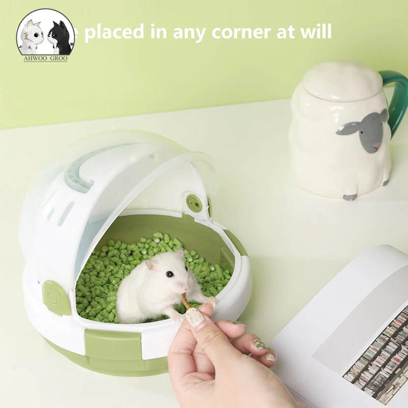 

Hamster Carrier Hamster Bag Large Capacity Small Animal Carrier Transparent Breathable Guinea Travel Cage Small Animal Supplies