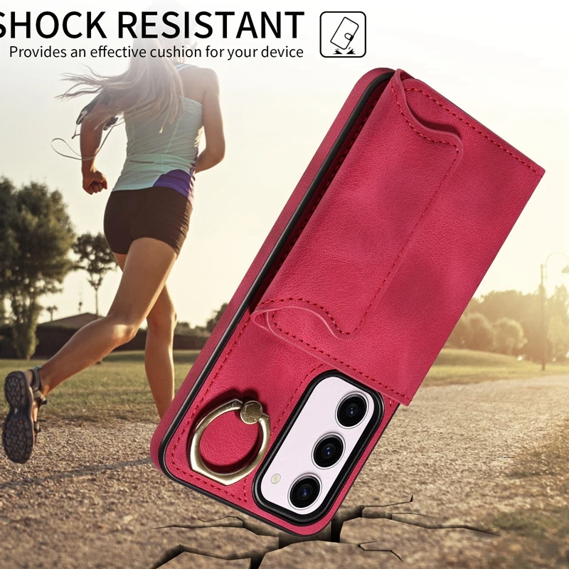 Кошелек для Samsung Galaxy S24 Ultra S23 S22 Plus S21 FE A05S A12 A14 A25 A34 A53 A54 Кожаный чехол с магнитным