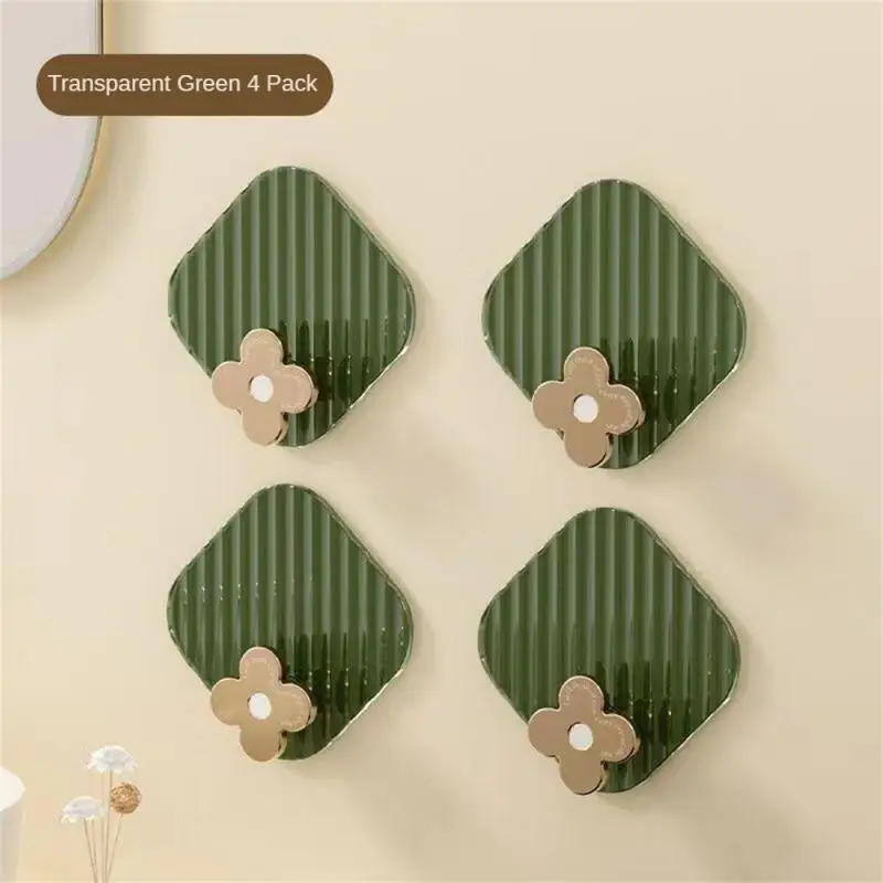 

New Generation Sticky Hook Viscose Strong Load-bearing Punch-free Four-leaf Clover Hook Silver Plating Home Storage Hook Plastic