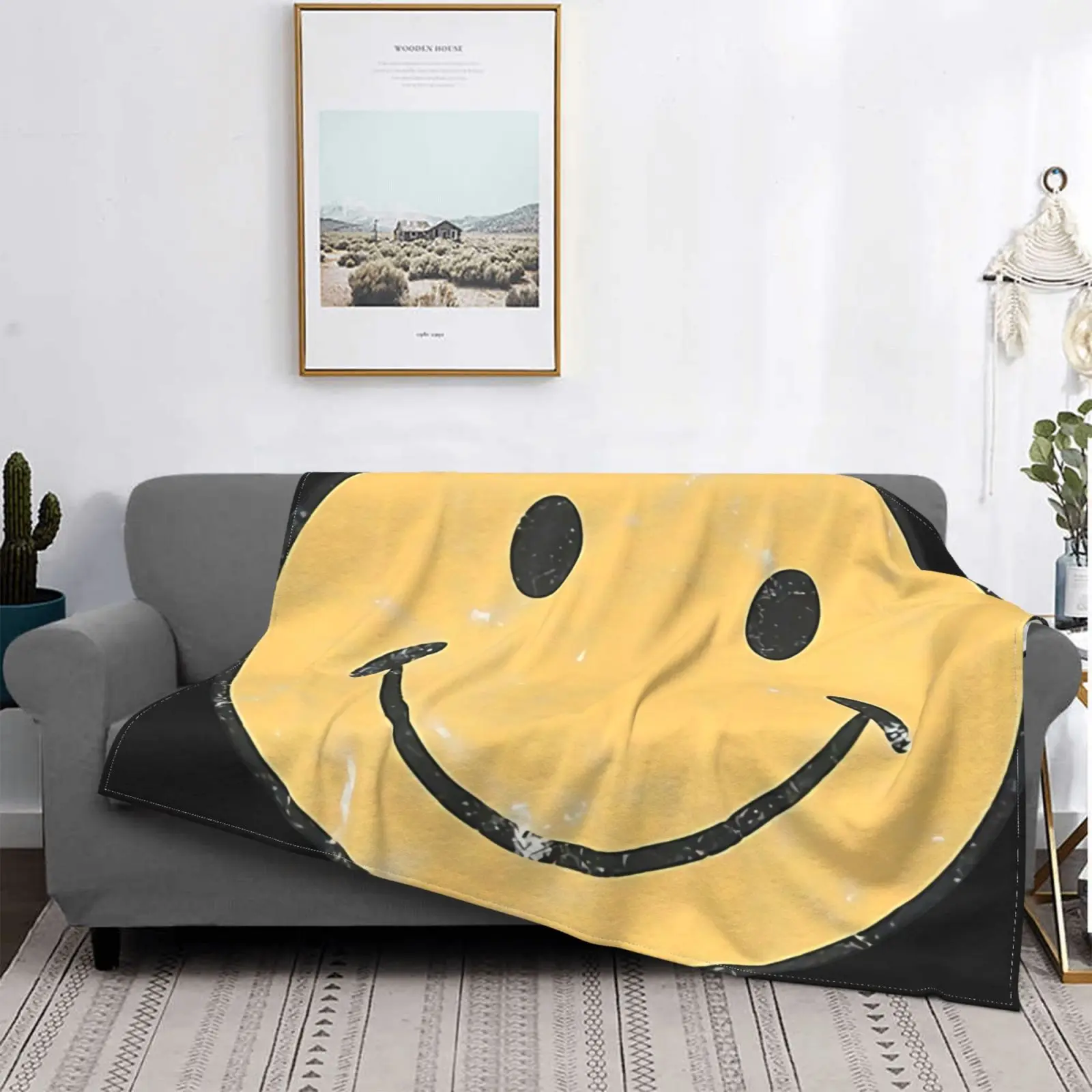 

Графическое одеяло Happy Face 70S 80S 70S, покрывало на кровать, утяжеленное одеяло для дома и комфорта, покрывало на кровать для пар