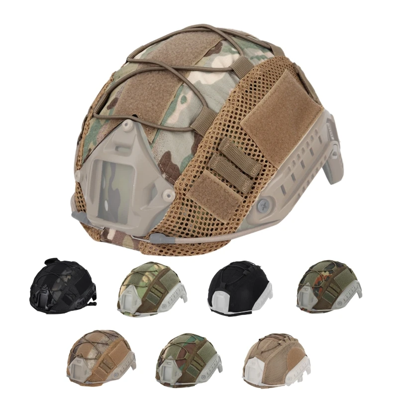 

For Military Tactical Helmet Airsoft Helmet Cover Camouflage Helmet Headdress With Elastic Cord Paintball Helmet Accessories