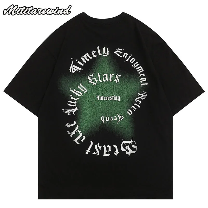 

Summer Hip Hop Goth Letter Print Cotton Men And Women T-Shirts High Street Casual Couple Clothing Loose Funny Design Tees
