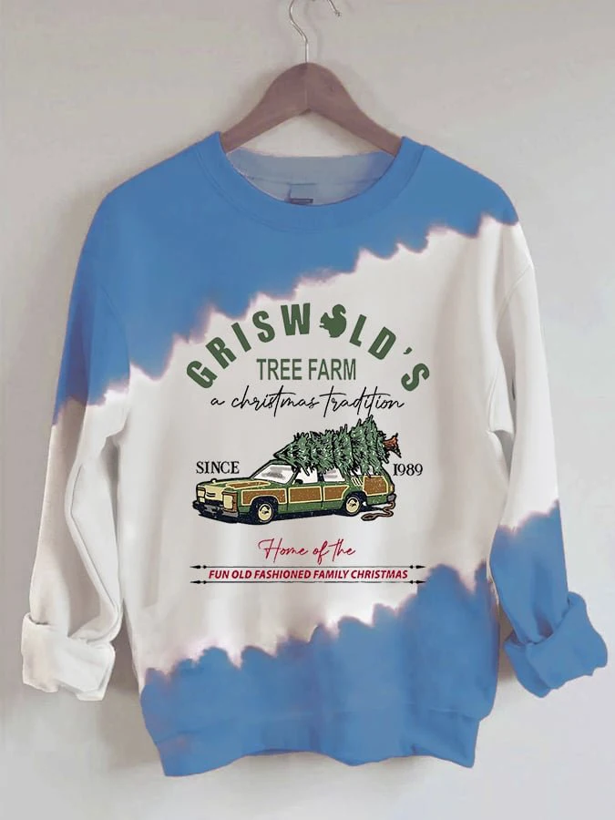 

Women's Christmas Tree Vintage Griswold Christmas Print Sweatshirt