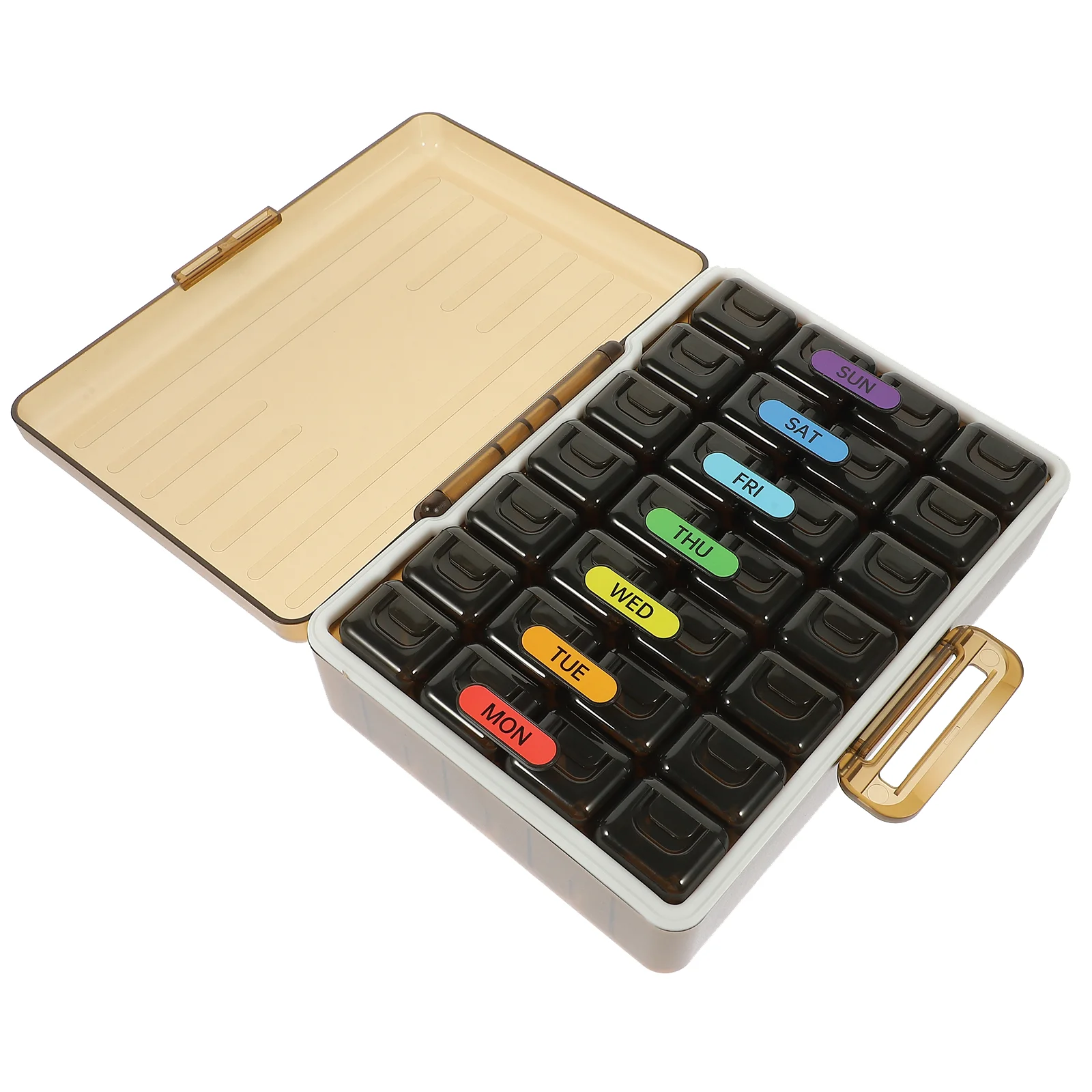 

Convenient Case Packing Box Monthly Organizer Silica Gel Wear-resistant Medicine Accessories Travel