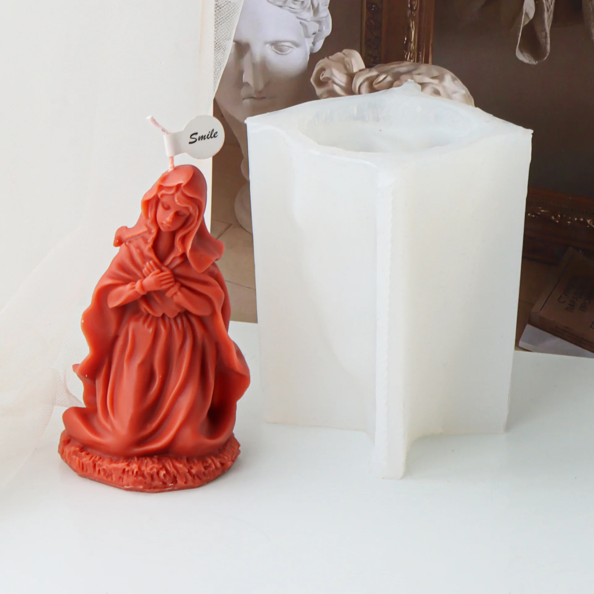 Форма для женских свечей на коленях и молитвах 3d-скульптура сделай сам пластырь