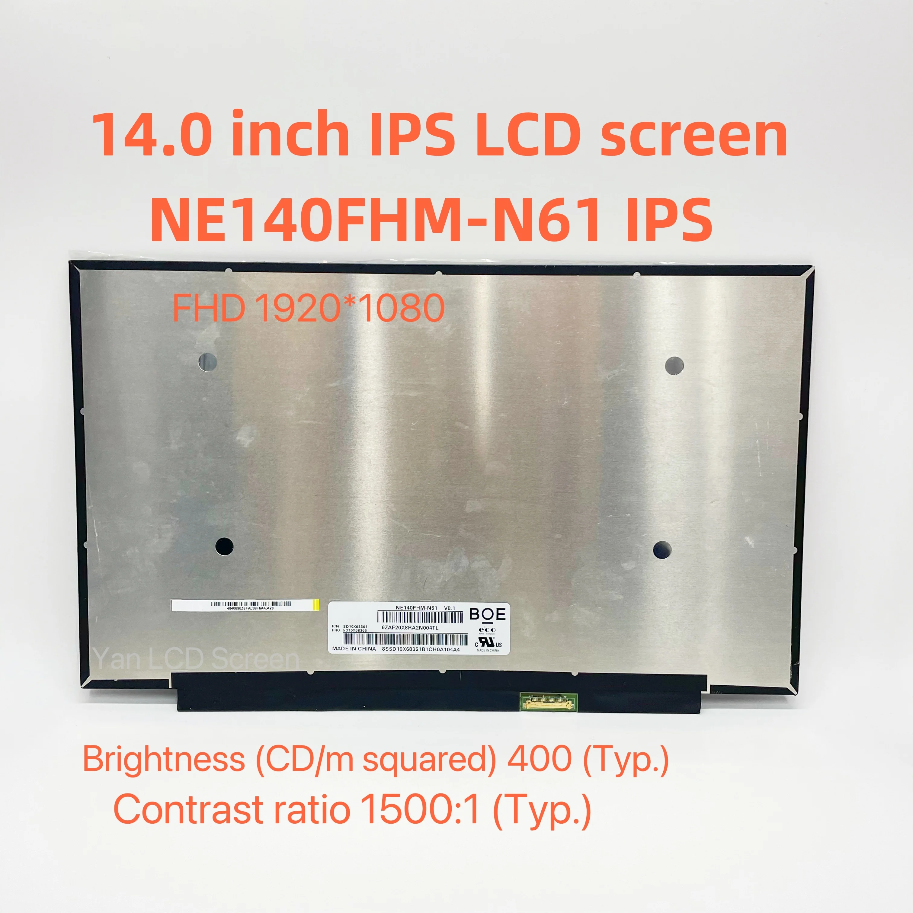 14 0 IPS ЖК-экран для ноутбука Lenovo ThinkPad X1 Carbon 7-го 8-го поколения T490 T495s T14 Gen1 400nit 1920x1080