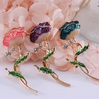 fashion and elegant flower rhinestone painting oil brooch high end all match alloy plant chest ornament