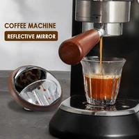 espresso lens flow rate observation wooden base magnetic coffee tampering reflective mirror for cafe machine tool wooden base