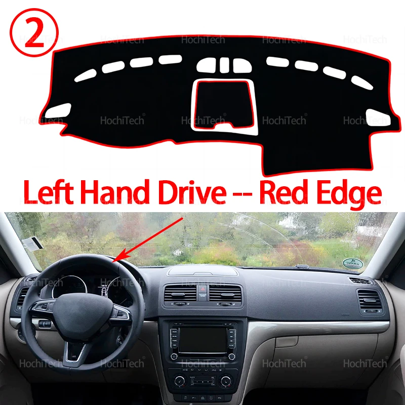 

Чехол на приборную панель автомобиля, защитная накладка, солнцезащитный коврик для приборной панели, коврик с защитой от УФ-лучей для Skoda Yeti 2009 2010 2011 2012 2013-2017