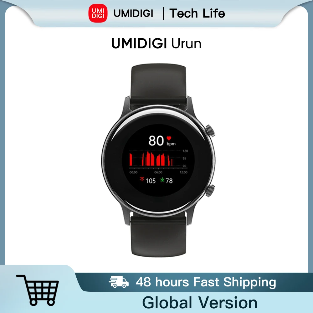 

UMIDIGI Urun Smart Watch Built-in GPS Heart Rate Sleep Blood Oxygen Monitoring 5ATM Waterproof Sport Smartwatch For IOS Android