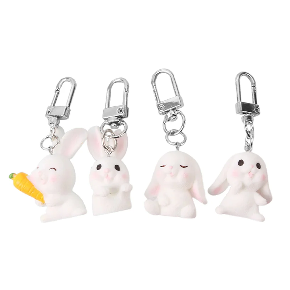 

4 Pcs Creative Suitcase Pendants Portable Car Pendants Bunny Backpack Pendants