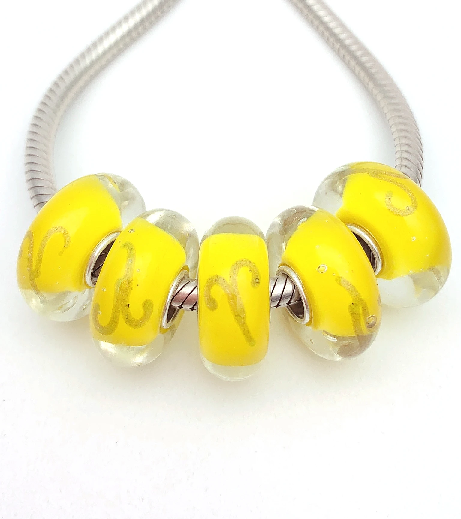 

XHYG366 5X 100% Authenticity S925 Sterling Silver Beads Murano GlassBeads Fit European Charms Bracelet Diy Jewelry Lampwork