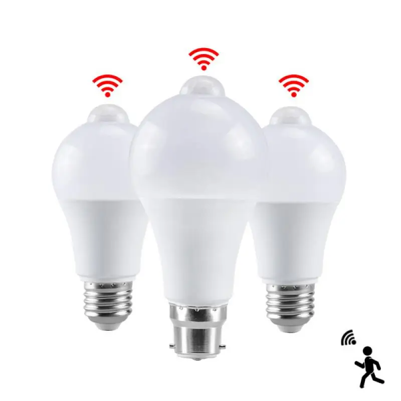 

E27 PIR Motion Sensor Lamp 12W 15W 18W LED Bulb with Motion Sensor B22 Infrared Radiation Motion Detector Security Light