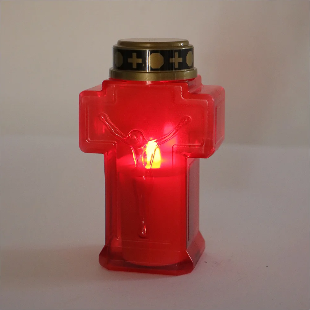 

LED Taper Cross Flameless Candles Light Electric Lights Operated