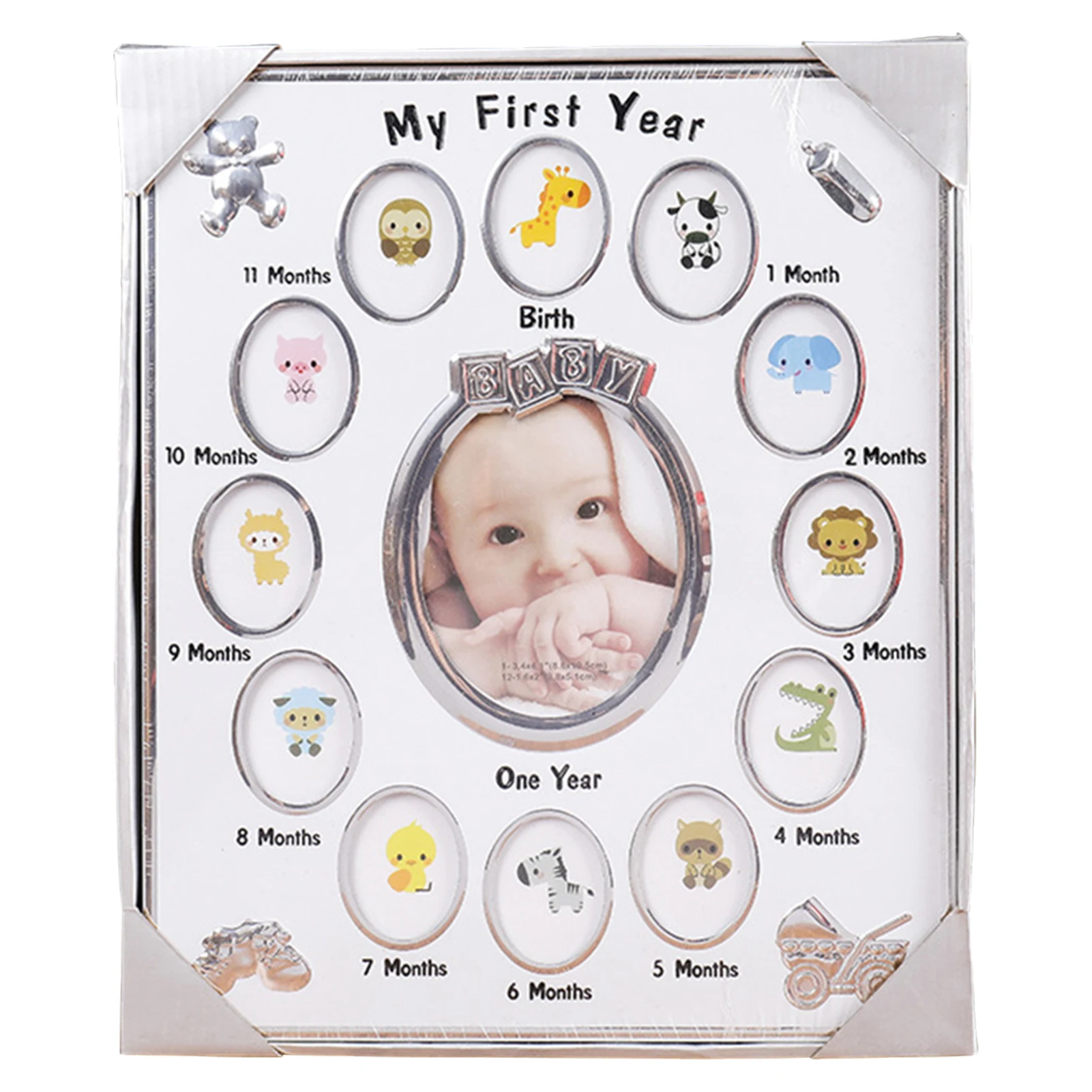 Birthday Gift Memory Photo Frame Desktop 12 Months Growth Recording Keepsake Bedside Baby Newborn Children's Room My First Year